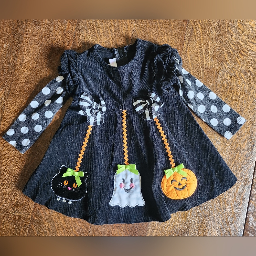 Halloween Dress 12M Baby Girl Bonnie Baby Spooky Corduroy